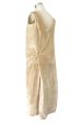 1920s Gold Ivory Silk Velvet & Silk Chiffon Pearl Flower Beaded Dress Discount