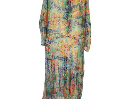 1920s Pretty Print Silk Chiffon Dress Discount