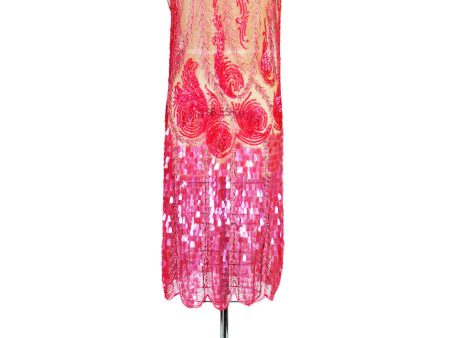 1920s Pink Sequin & Paillette Net Flapper For Cheap