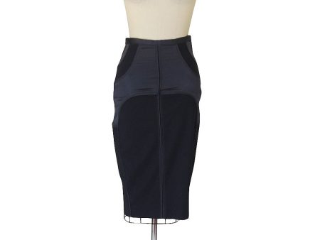 Tom Ford for Gucci Grey-Blue Fitted Skirt Online now