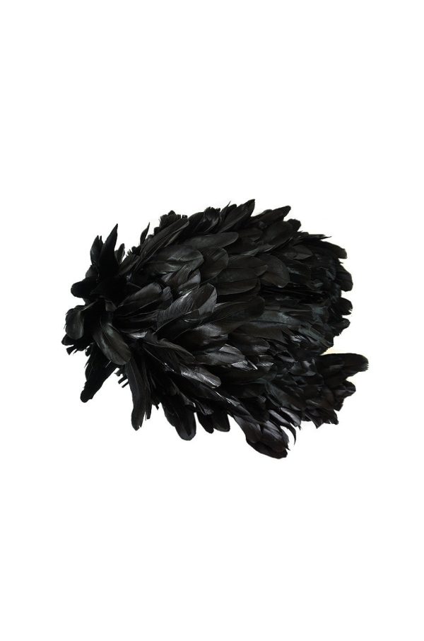 Vintage Renata Originals Elaborate Black Feather Hood Hat on Sale