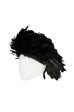 Vintage Renata Originals Elaborate Black Feather Hood Hat on Sale