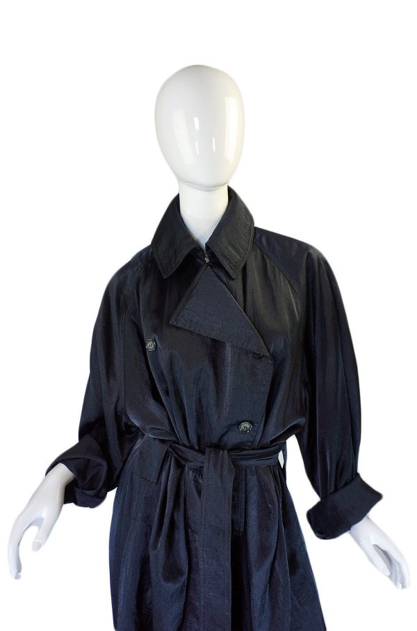 1980s Alaia Over-Size Black Trench Coat For Discount