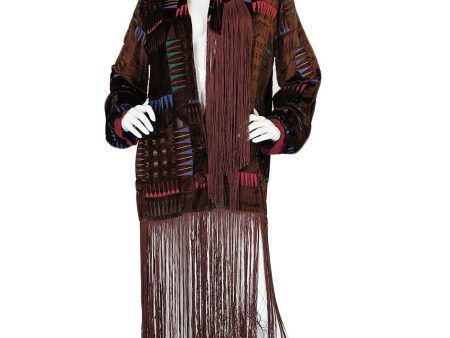 1920s Velvet Fringe Flapper Duster Coat Fashion