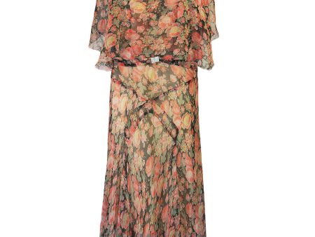 1920s Silk Chiffon Bias Cut Day Dress Discount