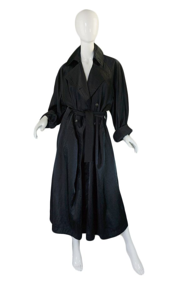 1980s Alaia Over-Size Black Trench Coat For Discount