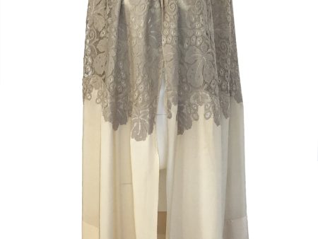 1920s Vogue Company Netted Chenille Lace on Ivory Silk Flapper Cape Supply