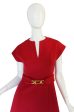 Treasure Item - c1973 Red Knit Wool Dress & Belt from Saks Online Sale