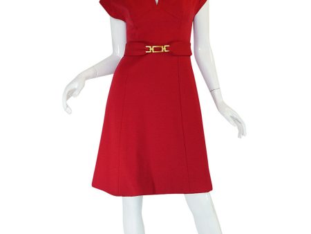 Treasure Item - c1973 Red Knit Wool Dress & Belt from Saks Online Sale