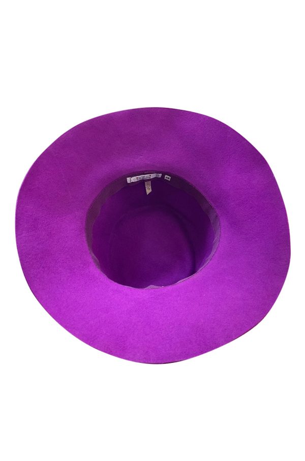 Wonderful c1997 Yves Saint Laurent Purple Felt Hat w Braided Band For Discount