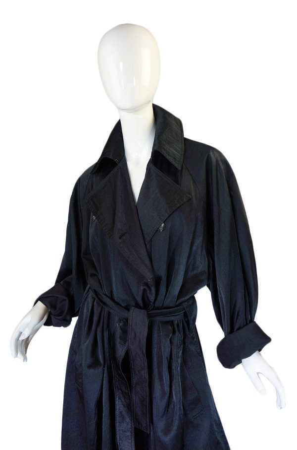 1980s Alaia Over-Size Black Trench Coat For Discount