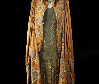 1920s Crewel & Bead Silk Cape For Sale