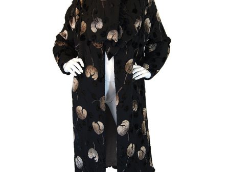 1930s Silk Chiffon & Velvet Devore Coat Sale