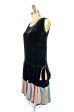 1920s Silk Velvet Sequin Hem Dress For Sale