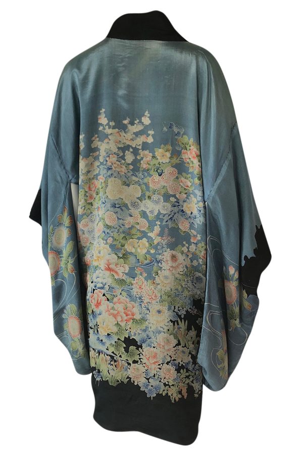 1920s Fully Reversible Printed Tissue Silk Japanese Tourist Kimono Jacket Discount