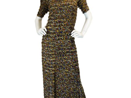 1930s Silk Floral Fringe Swing Dress Discount